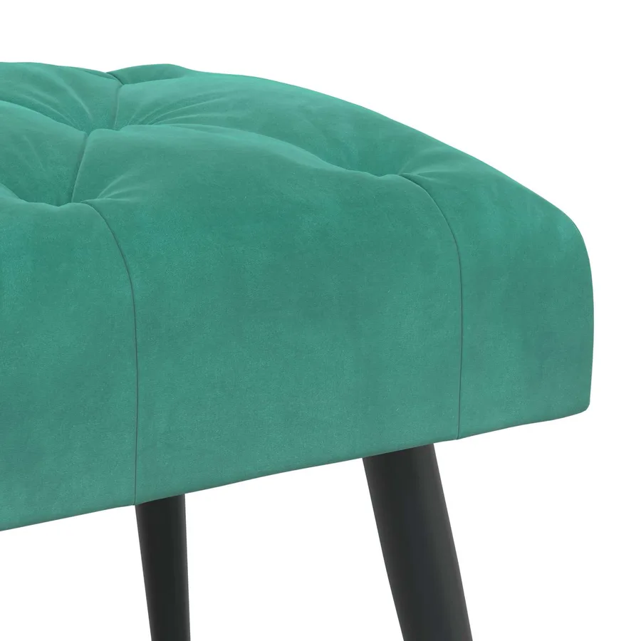 Banc avec capitonnage bouton Turquoise 110 x 40 x 46 cm Velours - 6