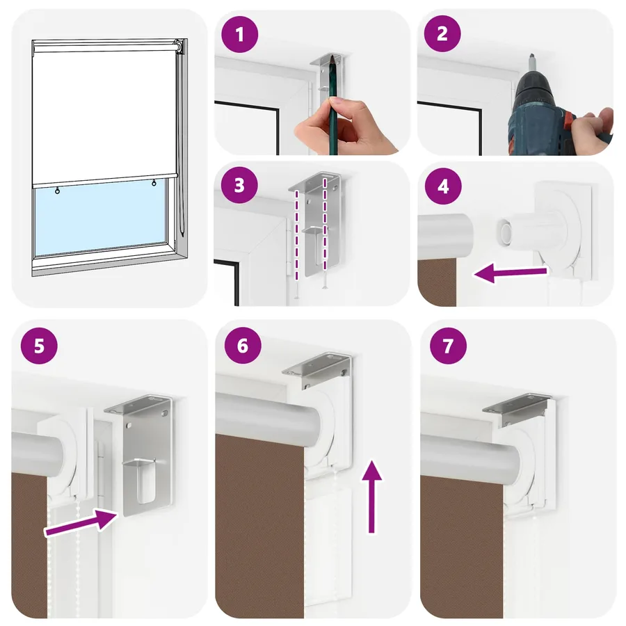 Store roulant extérieur protection UV Taupe Polyester - 10