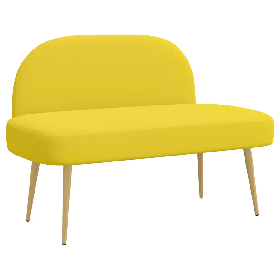 Banc rembourré avec dossier Jaune clair 110 x 60 x 76 cm - 2