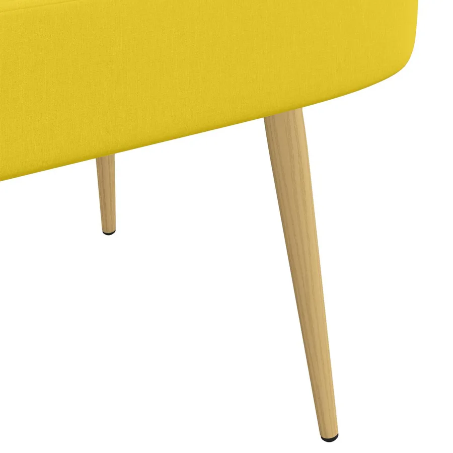 Banc rembourré avec dossier Jaune clair 110 x 60 x 76 cm - 6
