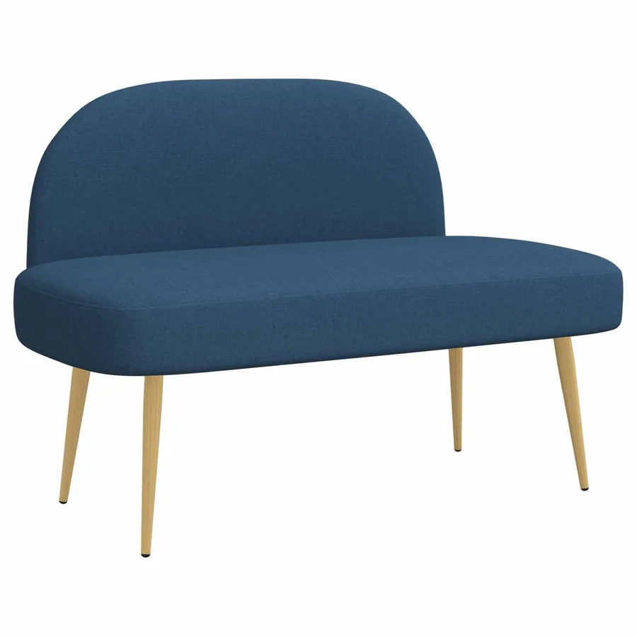 Banc rembourré avec dossier Bleu 110 x 60 x 76 cm Polyester - 2