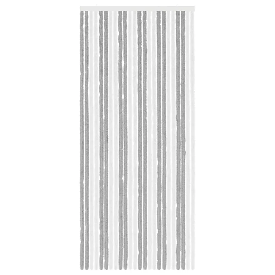 Rideau anti-insectes en chenille Gris et blanc 100 x 230 cm - 3