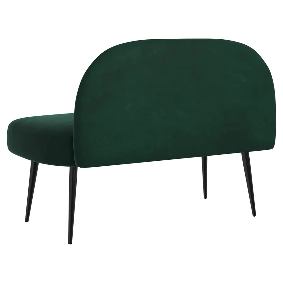 Banc rembourré avec dossier Vert foncé 110 x 60 x 76 cm Velours - 4