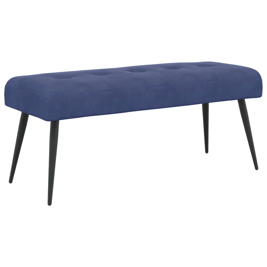 Banc avec capitonnage bouton Bleu police 110 x 40 x 46 cm - 2
