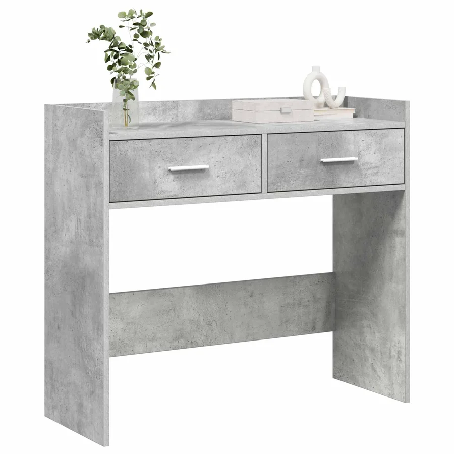 Table console Gris béton 90 x 35 x 80 cm Bois d'ingénierie - 3