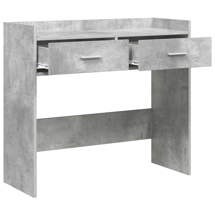 Table console Gris béton 90 x 35 x 80 cm Bois d'ingénierie - 4