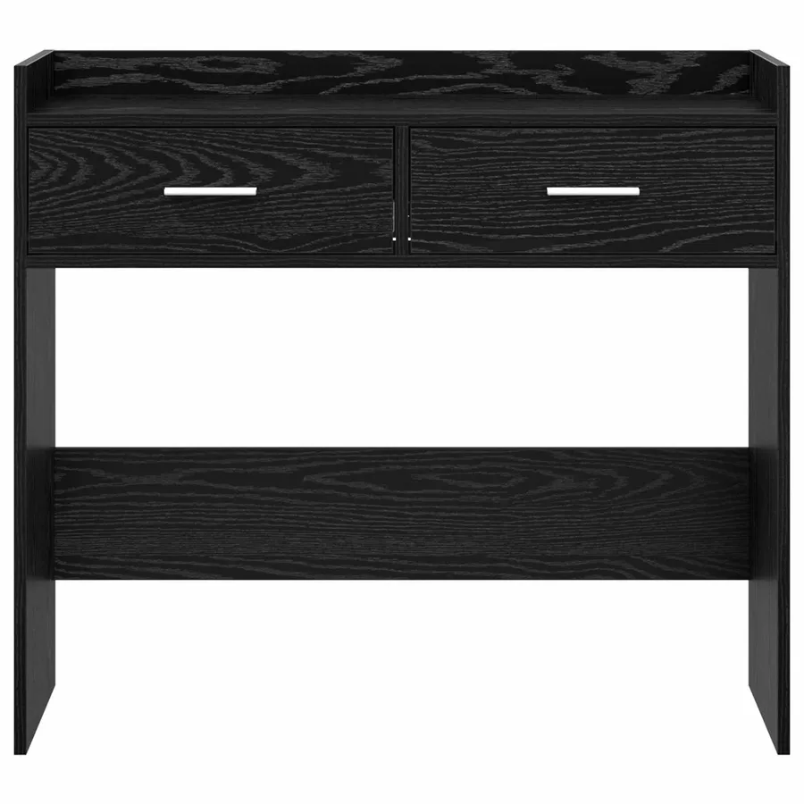 Table console Chêne noir 90 x 35 x 80 cm Bois d'ingénierie - 5