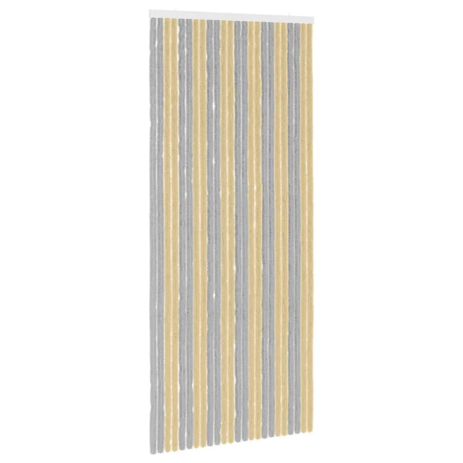 Rideau anti-insectes en chenille Gris et Beige 100 x 230 cm - 2