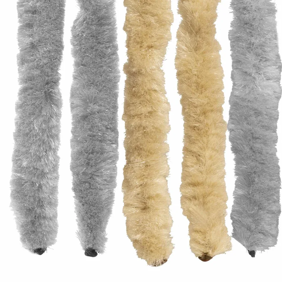 Rideau anti-insectes en chenille Gris et Beige 100 x 230 cm - 5