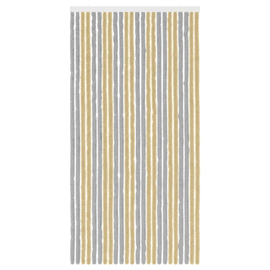 Rideau anti-insectes en chenille Gris et Beige 100 x 200 cm - 3