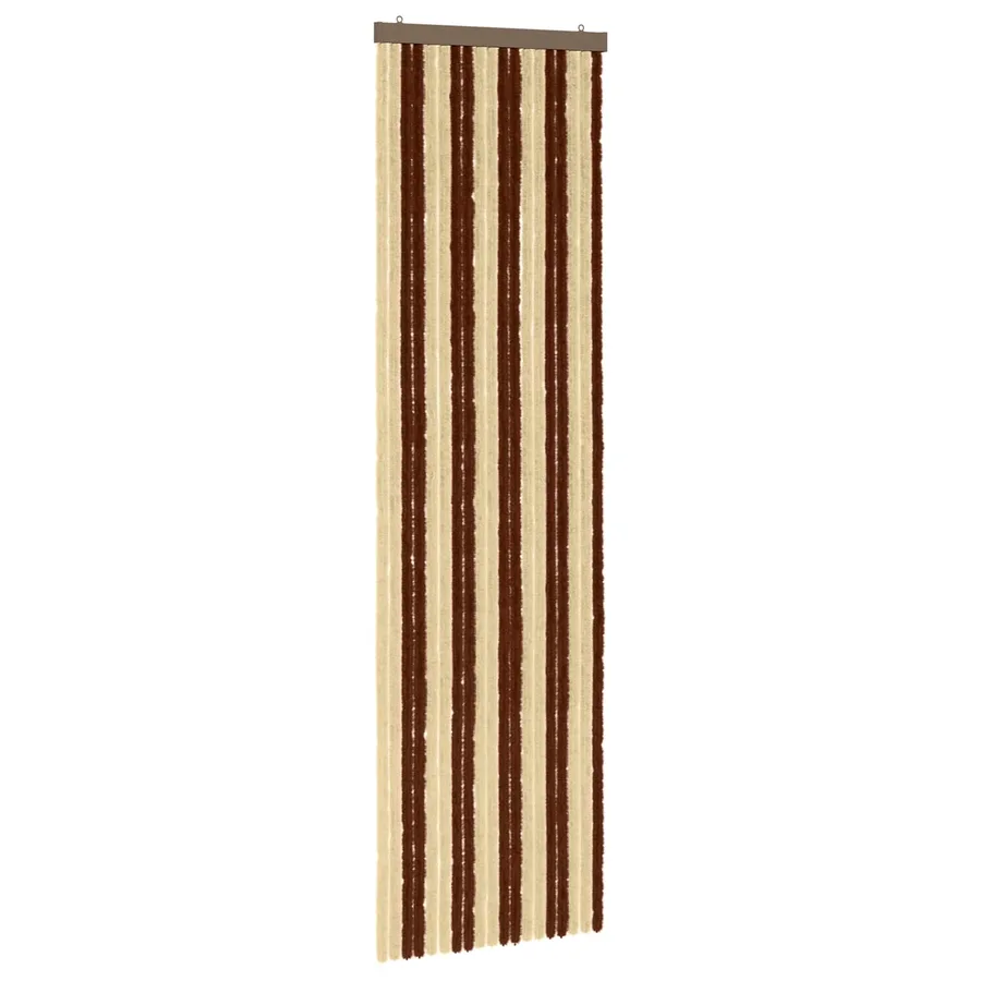 Rideau anti-insectes en chenille Marron et beige 56 x 200 cm - 2