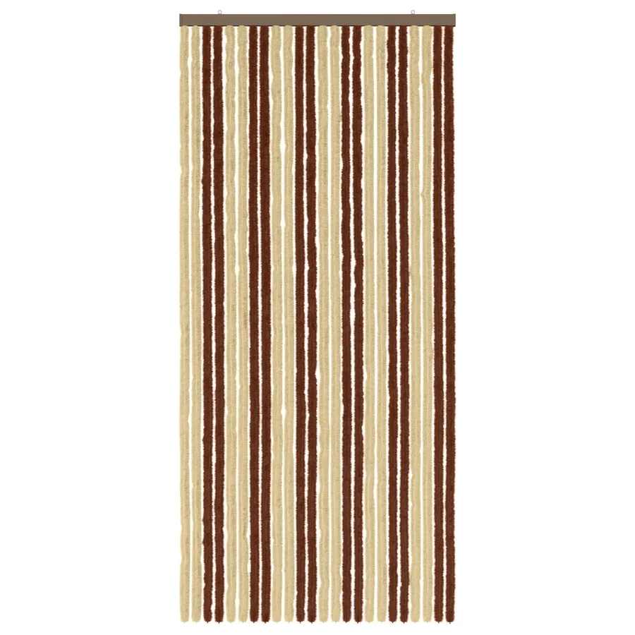 Rideau anti-insectes en chenille Marron et beige 100 x 220 cm - 3