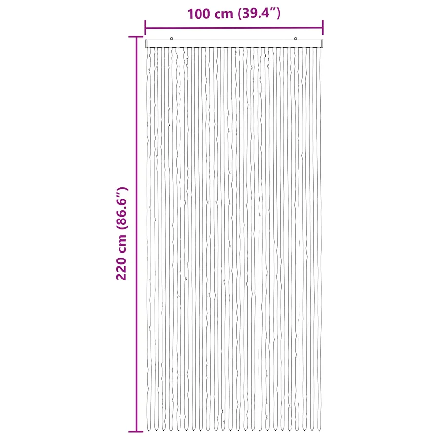 Rideau anti-insectes en chenille Marron et beige 100 x 220 cm - 6