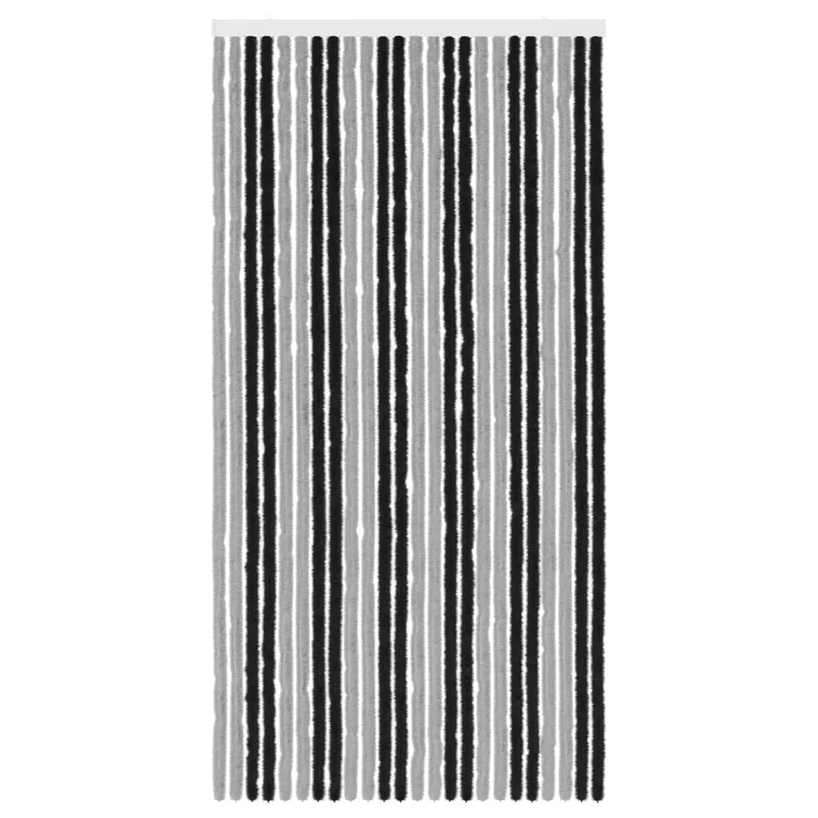 Rideau anti-insectes en chenille Gris et Noir 100 x 200 cm - 3