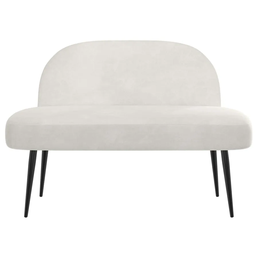 Banc rembourré avec dossier Crème 110 x 60 x 76 cm Velours - 3