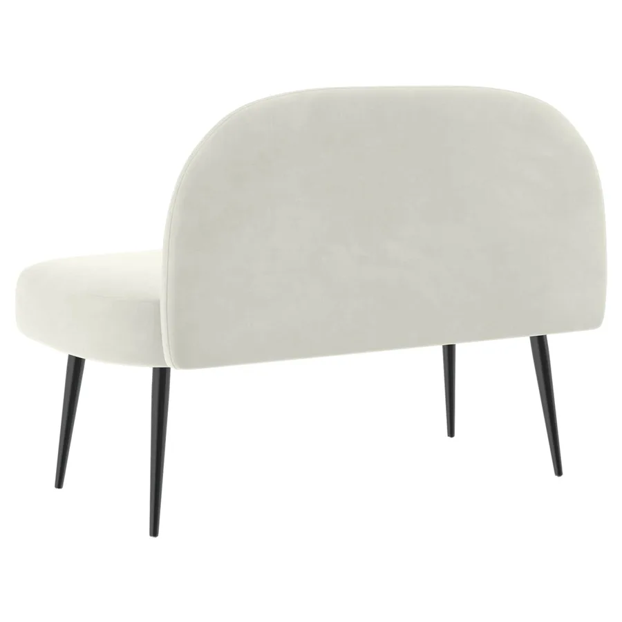 Banc rembourré avec dossier Crème 110 x 60 x 76 cm Velours - 4