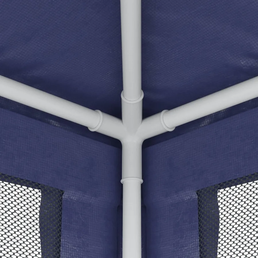 Tente de fête avec 4 parois latérales en maille Bleu 3x3 m PEHD - 6