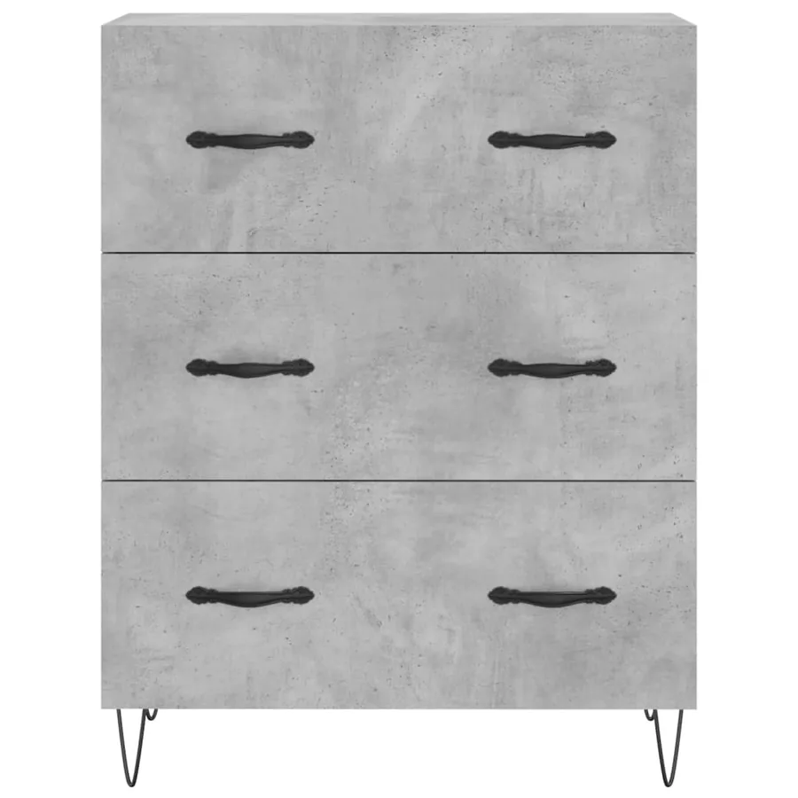 Buffet haut Gris béton 69,5x34x180 cm Bois d'ingénierie - 8