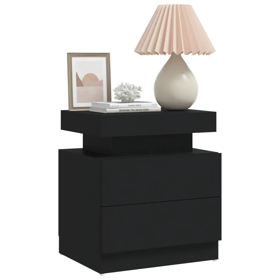 Table de chevet Noir 45x35x52 cm Aggloméré - 3