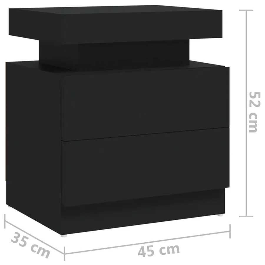 Table de chevet Noir 45x35x52 cm Aggloméré - 7