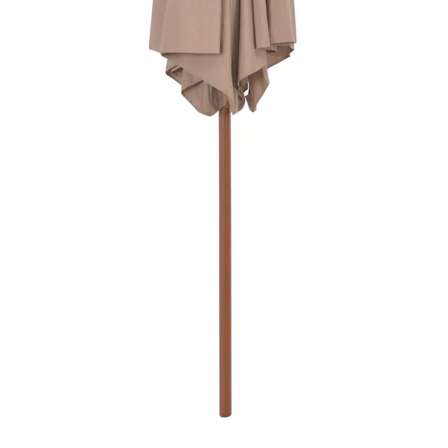 Parasol d'extérieur avec mât en bois 270 cm taupe - 4