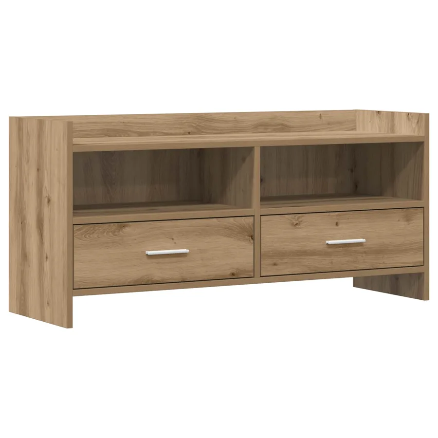 Meuble TV 100 x 33 x 47 cm Chêne artisanal Bois d'ingénierie - 2