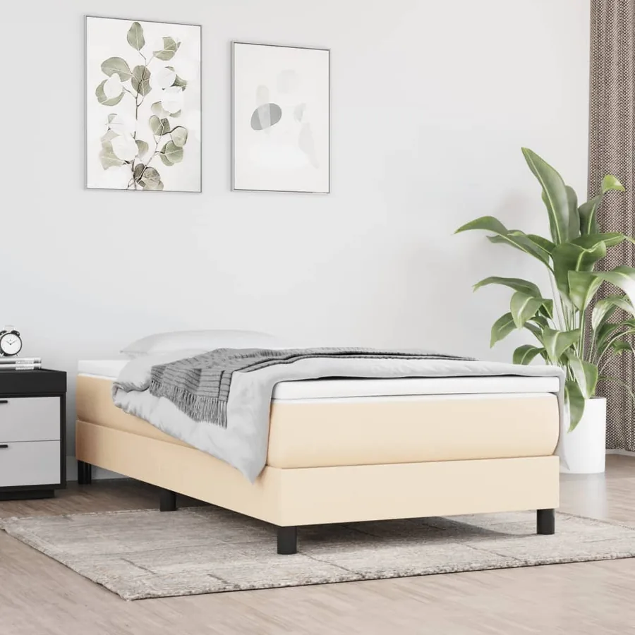 Matelas de lit à ressorts ensachés fermeté moyenne Crème 90x200x20 cm Tissu