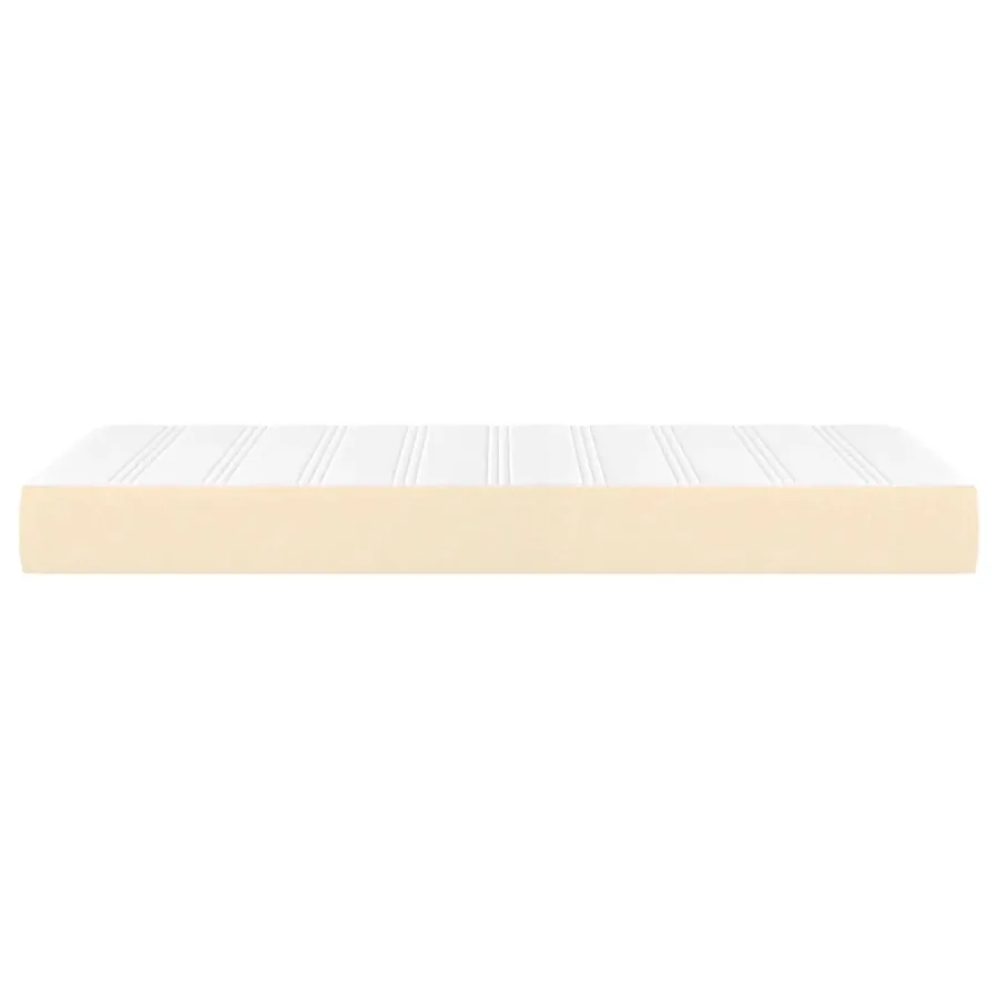 Matelas de lit à ressorts ensachés fermeté moyenne Crème 90x200x20 cm Tissu - 4
