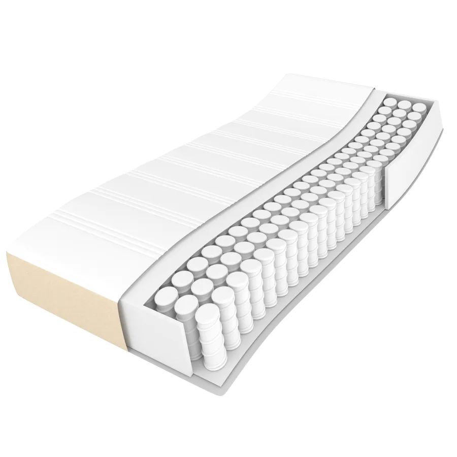 Matelas de lit à ressorts ensachés fermeté moyenne Crème 90x200x20 cm Tissu - 8