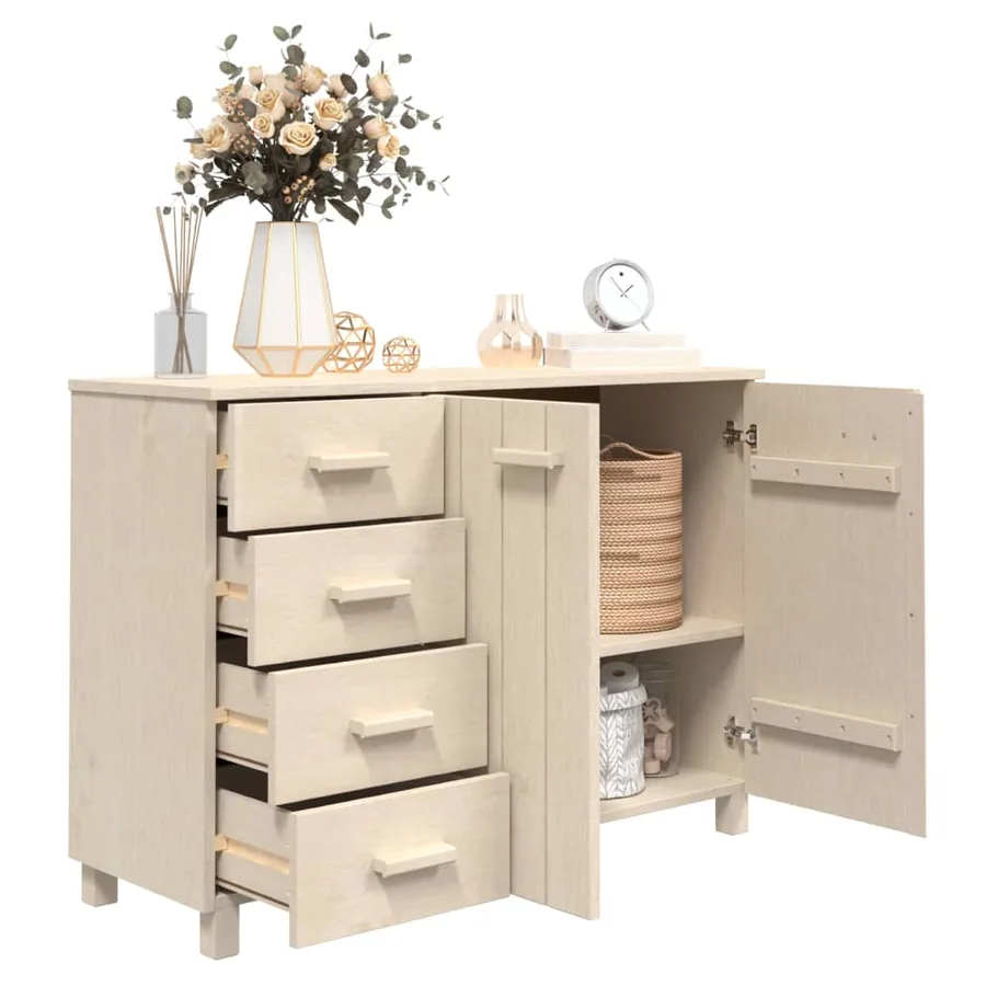 Buffet HAMAR Marron miel 113x40x80 cm Bois massif de pin - 7