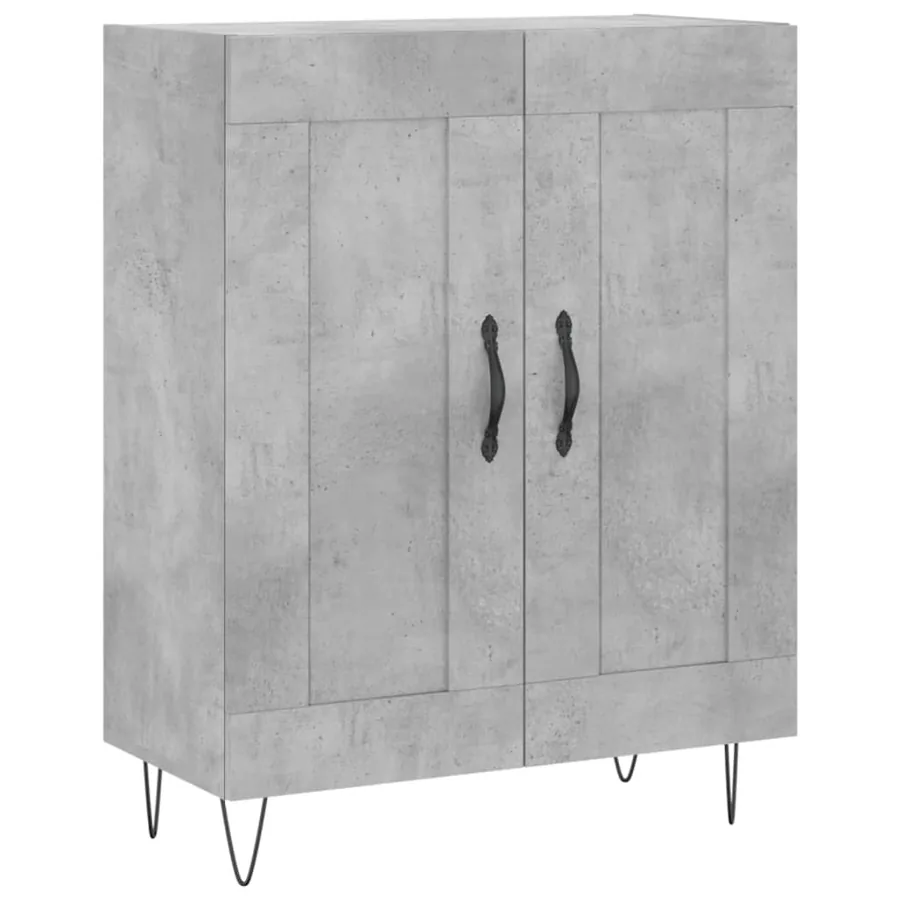 Buffet haut Gris béton 69,5x34x180 cm Bois d'ingénierie - 7