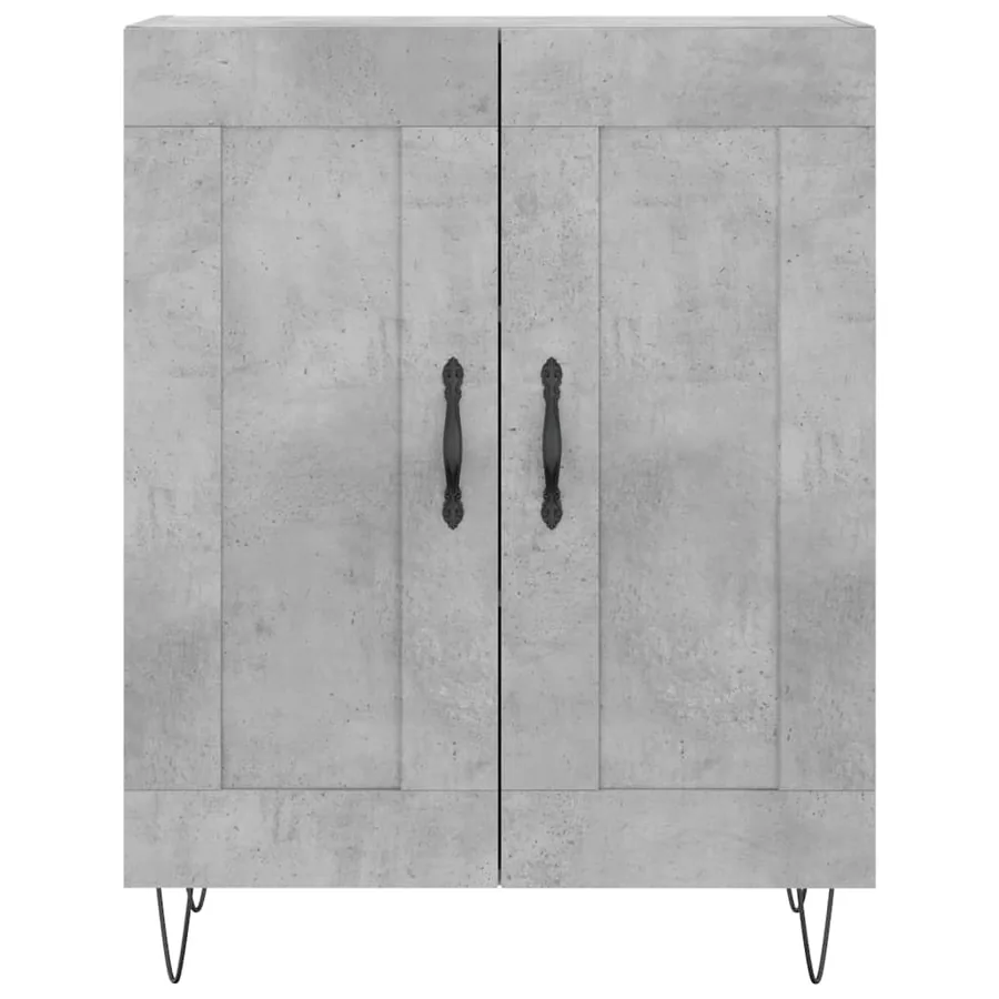 Buffet haut Gris béton 69,5x34x180 cm Bois d'ingénierie - 8