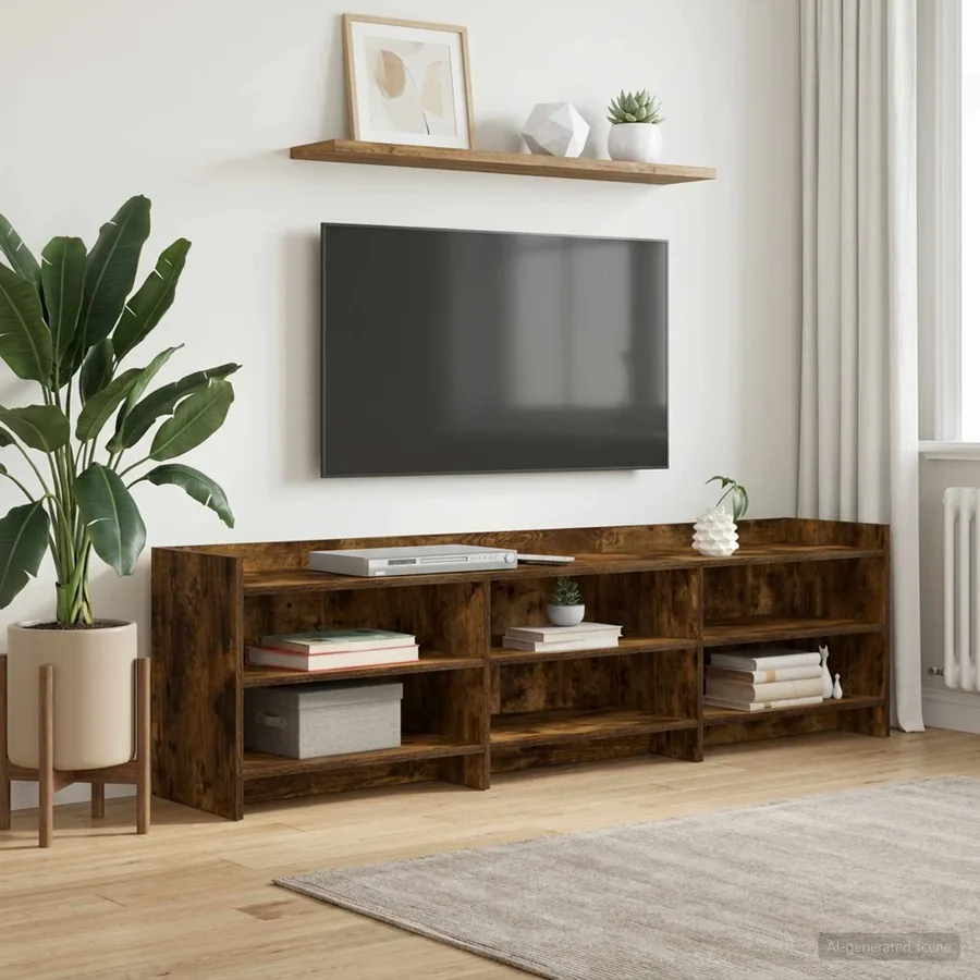 Meuble TV 168 x 33 x 47 cm Chêne fumé Bois d'ingénierie