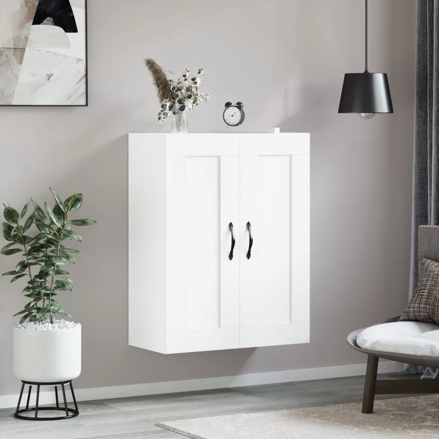 Armoire murale blanc 69,5x34x90 cm bois d'ingénierie - 3