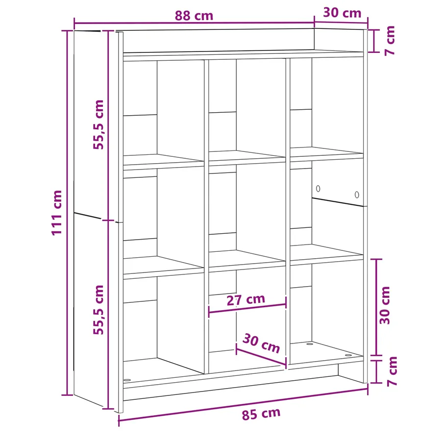 Bibliothèque Chêne Sonoma 87,5 x 30 x 111 cm Bois d'ingénierie - 8