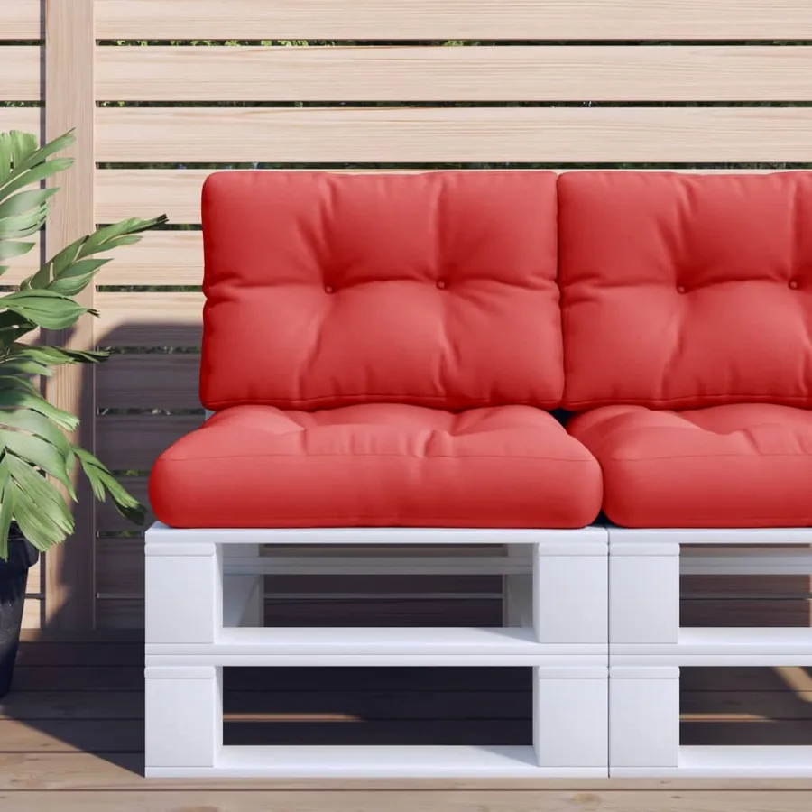 Coussin de palette rouge 50x40x12 cm tissu