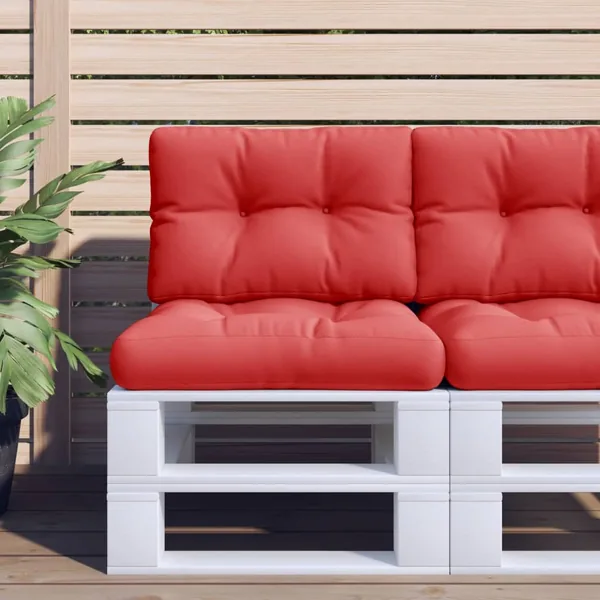 Coussin de palette rouge 50x40x12 cm tissu
