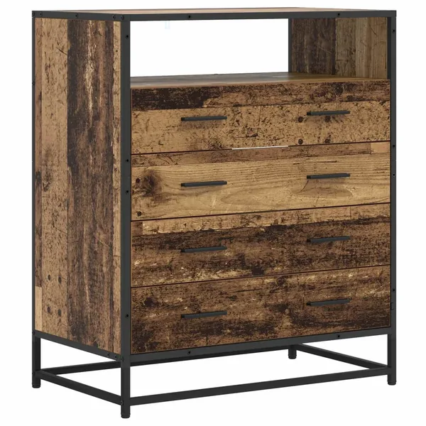 Armoire à tiroirs 4-Tiroir Bois ancien 70 x 41 x 83,5 cm