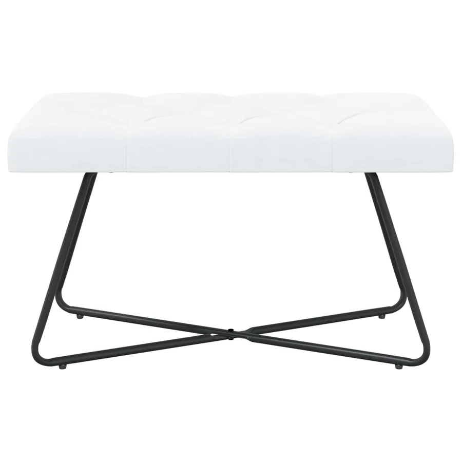 Banc avec capitonnage bouton Blanc 80 x 40 x 46 cm Tissu - 5