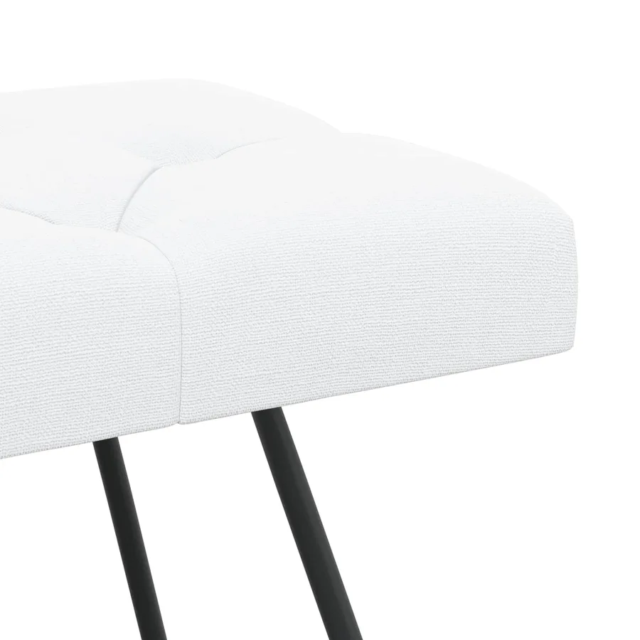 Banc avec capitonnage bouton Blanc 80 x 40 x 46 cm Tissu - 6