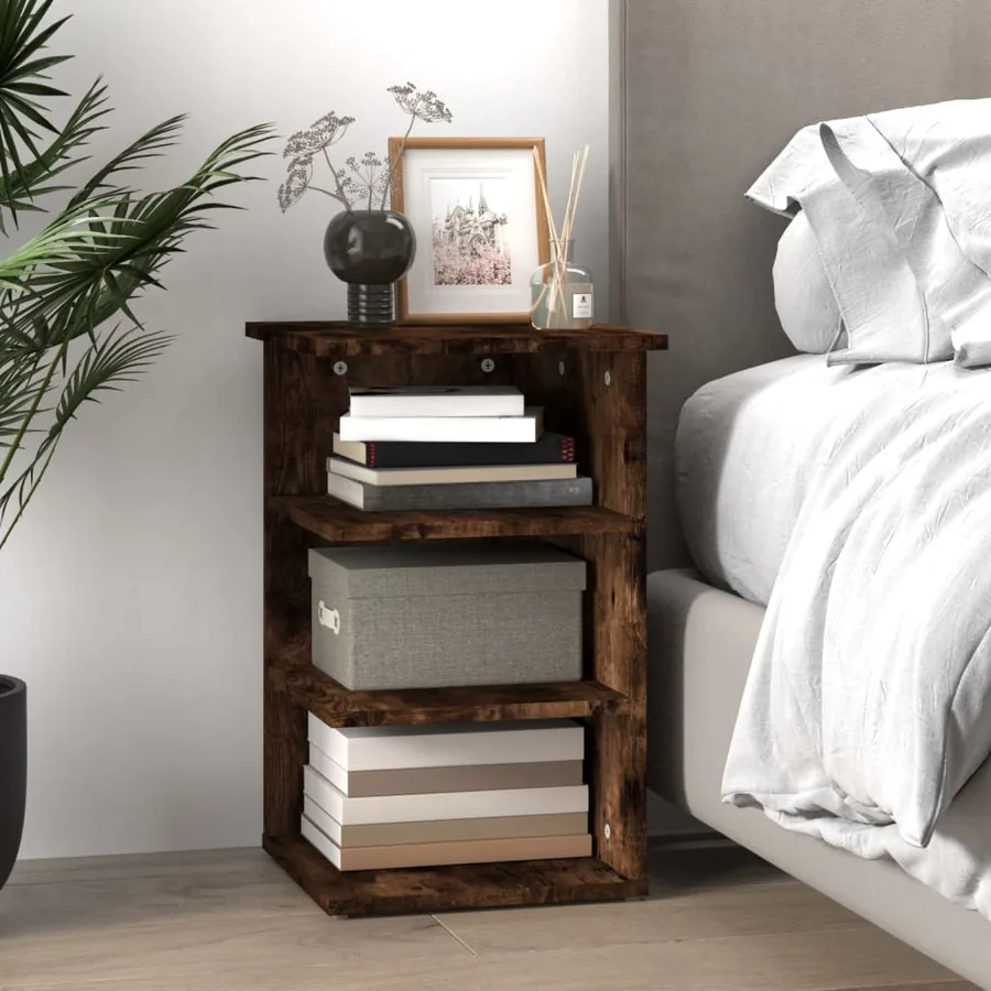 Armoire latérale Chêne fumé 35x35x55 cm Bois d'ingénierie - 3
