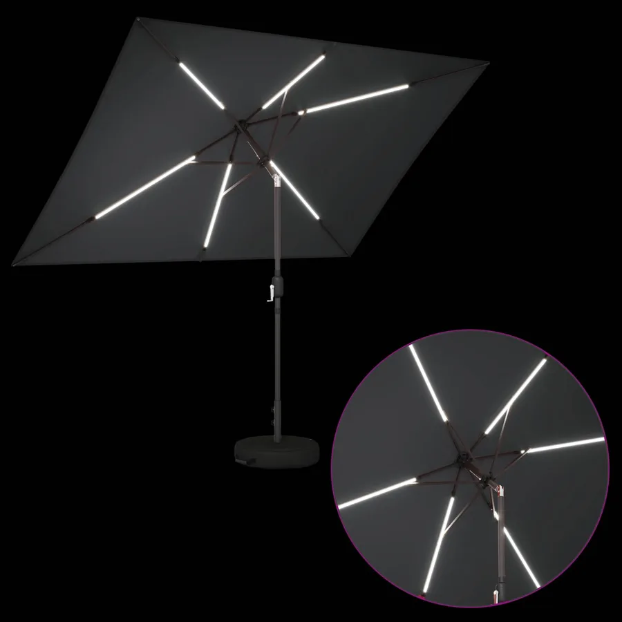 Parasol de jardin avec lumières LED et base 200 x 300 cm - 4
