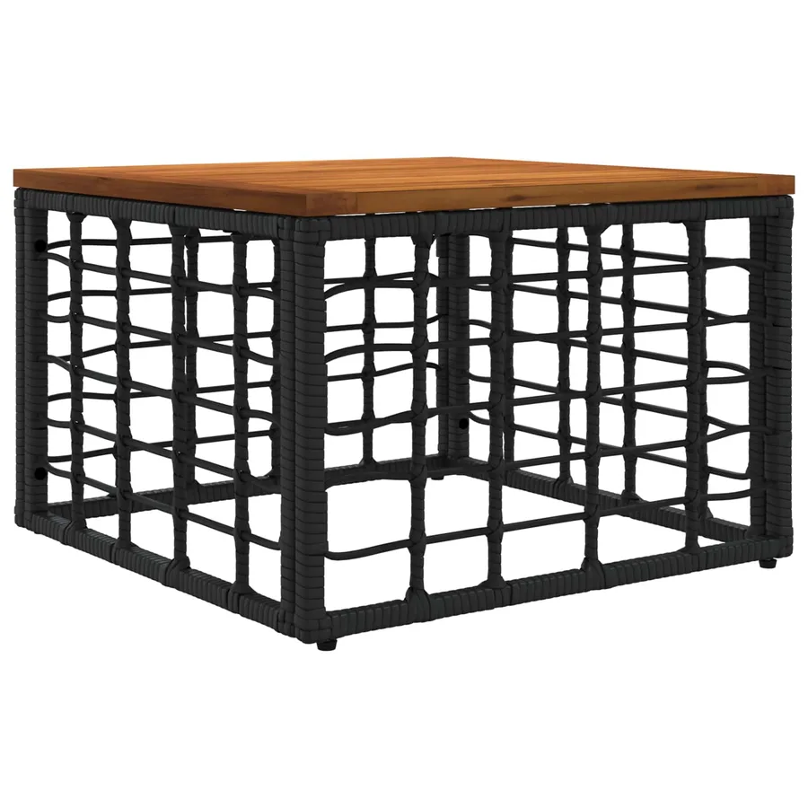Table de Jardin Noir et naturel 55 x 55 x 37 cm - 2