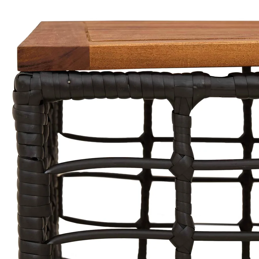 Table de Jardin Noir et naturel 55 x 55 x 37 cm - 5