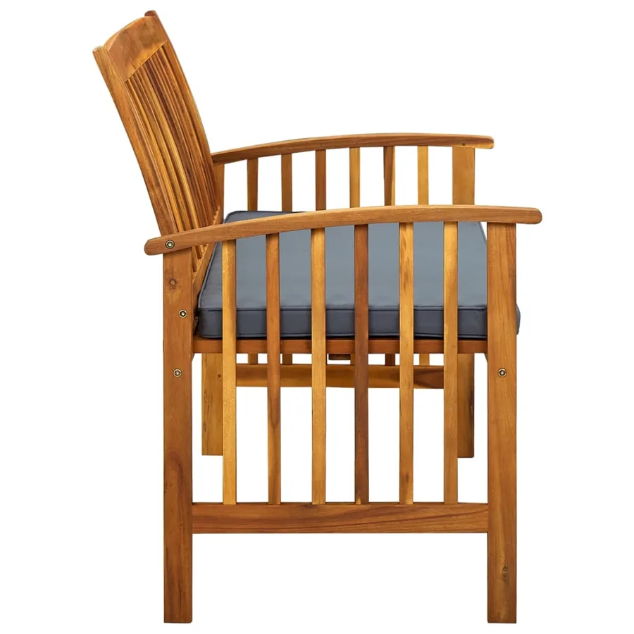 Banc de jardin avec coussin 119 cm Bois solide d'acacia - 4
