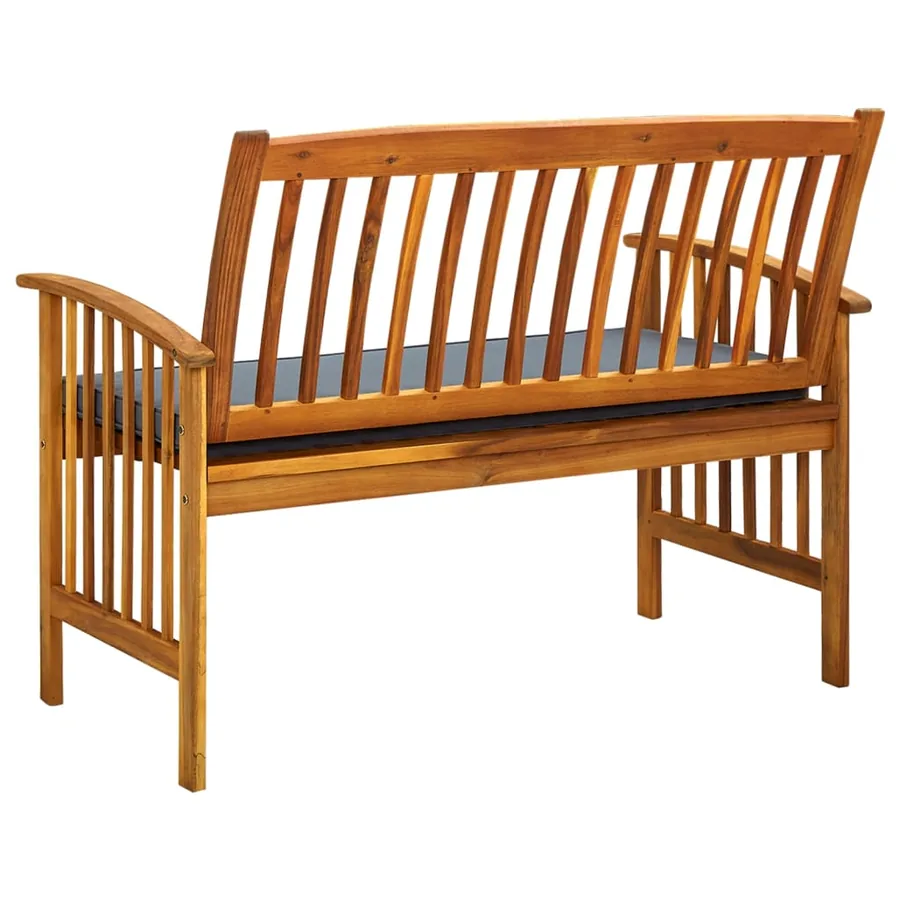 Banc de jardin avec coussin 119 cm Bois solide d'acacia - 5