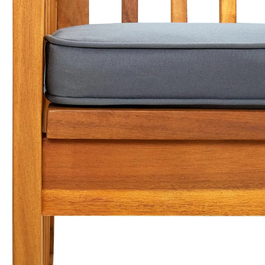 Banc de jardin avec coussin 119 cm Bois solide d'acacia - 6