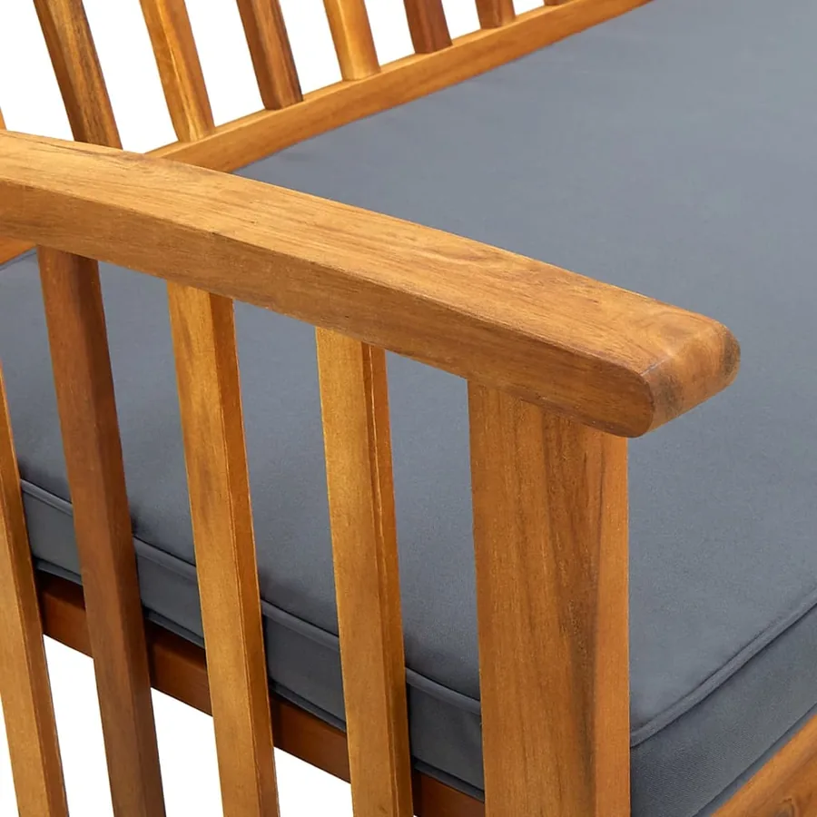 Banc de jardin avec coussin 119 cm Bois solide d'acacia - 7