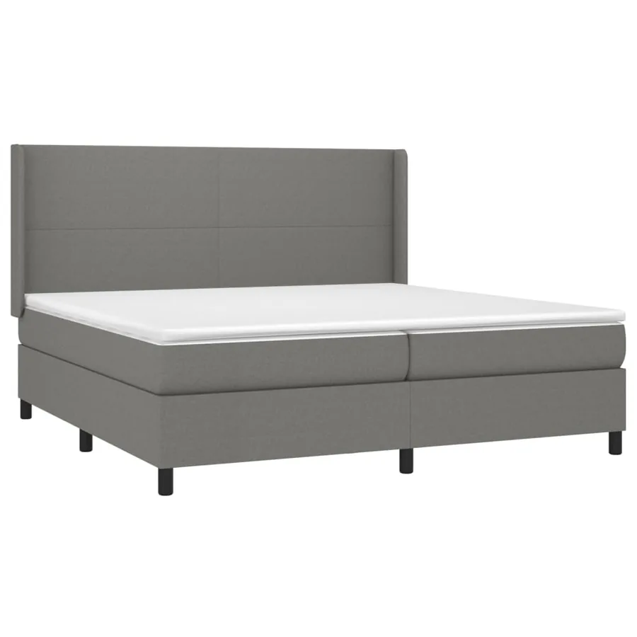 Sommier à lattes de lit matelas LED Gris foncé 200x200 cm Tissu - 4