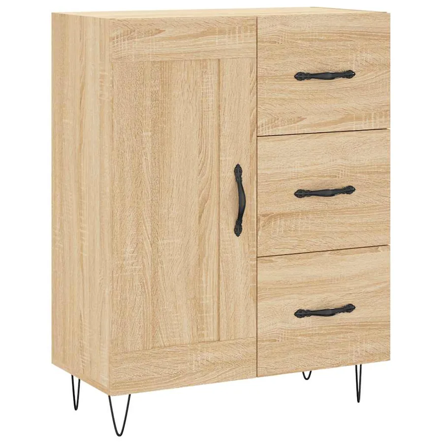 Buffet haut Chêne sonoma 69,5x34x180 cm Bois d'ingénierie - 7